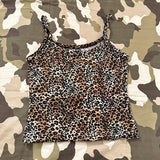 Poshoot Sexy Women Clothes Gothic Streetwear Punk Leopard print Sling Top Summer American Vintage crop Top Aesthetic Jacket Tank Top