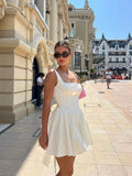 Poshoot outfit Summer White Elegant Backless Dress Sexy Big Bow Birthday Party Dresses Casual Holiday A Line Fluffy Women's Clothing