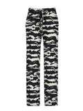 Poshoot nye outfits party outfits Sweetown Zebra Stripe Knitted Straight Pants Women Drawstring Elastic Waist Casual Loose Baggy Trousers Boho Vacation Outfits