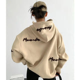 Poshoot Women Streetwear Oversized Hoodies Plus Fleece Thick Embroidery Sweatshirts Harajuku Hip Hop Korean Loose Casual Pullovers