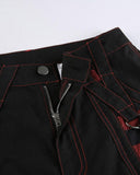 Poshoot-Chain Embellished Strap Cargo Pants