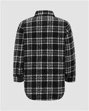 Poshoot-Checkerboard Patterned Wool Coat