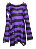 Poshoot Distressed Stripe Longline Sweater  Christmas Gifts