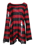 Poshoot Distressed Stripe Longline Sweater  Christmas Gifts