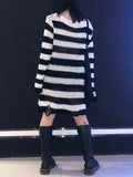 Poshoot Distressed Stripe Longline Sweater  Christmas Gifts