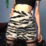 Poshoot Skirts Sexy Girl winter Women Clothes Seahorse Hair High waist MIni Skirt Grunge Korea A-line Skirts Short Punk Aesthetic Skirts