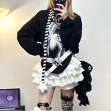 Poshoot Harajuku Kawaii Ruched Ruffles Cake Skirts Spring Fashion All-match White Shorts  Y2k E-Girl High Waist Faldas Mujer