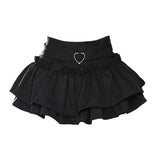 Poshoot Japanese Ruffled Mini Pleated Skirt Cute and Sweet High-waisted A-line Skirt American Retro Fashion Y2k Skirt Women Clothing