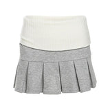 Poshoot American Retro Sports Casual Pleated Skirt Mini Skirt Fashion High Street Hot Girl Short Skirt Women Clothing Streetwear