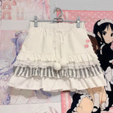 Poshoot Kawaii MIni Skirt Summer Cute Y2K Women Clothes Grunge Korea White Short Skirts Sexy Streetwear Casual 2000s E Girl Lace Skirts