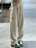 Poshoot Embroidered Straight Leg Casual Sweatpants