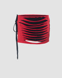 Poshoot-Shoelace Stripes Short Skirt