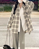 Poshoot-Checkerboard Patterned Wool Coat