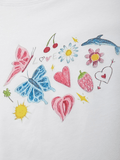 Poshoot Fruity Butterfly Print Crop Top