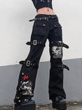 Poshoot Goth metal buckle pocket cargo pants