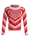 Poshoot Heart Jacquard Argyle Jumper Sweater  Christmas Gifts