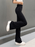 Poshoot High Waist Solid Flare Leg Pants