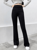 Poshoot High Waist Solid Flare Leg Pants