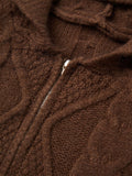 Poshoot Oversize Brown Cardigan with Hood