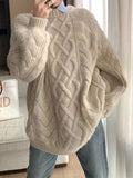 Poshoot Oversize Textured Knit Sweater