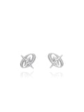 Poshoot Silver Y2K Oval Star Pattern Earrings