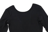 Poshoot Long Sleeve T Shirt Women Backless Y2k Crop Top Casual Slim Pullovers Solid O Neck T-shirts Streetwear Female Basic Tee Black