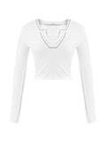 Poshoot Long Sleeve Ribbed Crop Top