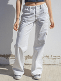 Poshoot Low Waist Y2K Straight Leg Pants