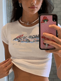 Poshoot Moto Car Printed Crop Top