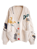 Poshoot Embroidery Knit Cardigan  Christmas Gifts