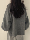 Poshoot Oversized Split Hem Pullover Sweater