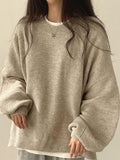 Poshoot Oversized Split Hem Pullover Sweater