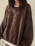 Poshoot Oversized Split Hem Pullover Sweater