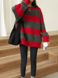 Poshoot Oversized Stripe Pullover Sweater