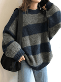 Poshoot Oversized Stripe Pullover Sweater