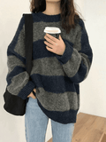 Poshoot Oversized Stripe Pullover Sweater