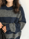 Poshoot Oversized Stripe Pullover Sweater