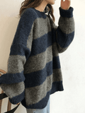 Poshoot Oversized Stripe Pullover Sweater