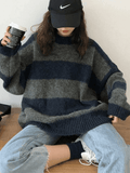 Poshoot Oversized Stripe Pullover Sweater