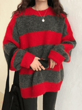 Poshoot Oversized Stripe Pullover Sweater