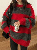 Poshoot Oversized Stripe Pullover Sweater