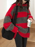 Poshoot Oversized Stripe Pullover Sweater