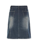 Poshoot Paneled Cargo Denim Midi Skirt