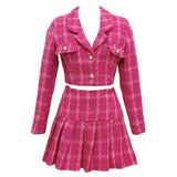 Poshoot Outfit Y2K Pink Tweed Jacket & Skirt Co-Ord