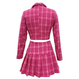 Poshoot Outfit Y2K Pink Tweed Jacket & Skirt Co-Ord