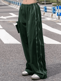 Poshoot Piping Detail Wide Leg Track Pants