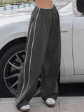 Poshoot Piping Detail Wide Leg Track Pants