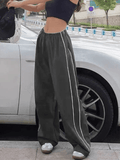 Poshoot Piping Detail Wide Leg Track Pants