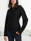 Poshoot Classic Button Flared Sleeve Cardigan Sweater