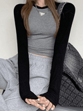 Poshoot Raglan Sleeve Rib Crop Top